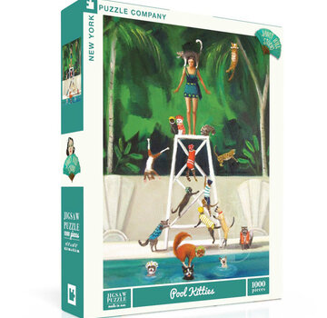 New York Puzzle Company New York Puzzle Co. Janet Hill: Pool Kitties Puzzle 1000pcs