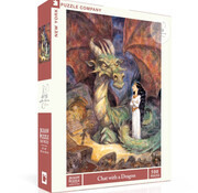 New York Puzzle Company New York Puzzle Co. Peter de Sève: Chat with a Dragon Puzzle 500pcs
