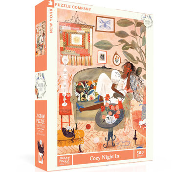 New York Puzzle Company New York Puzzle Co. Adelina Lirius: Cozy Night In Puzzle 500pcs