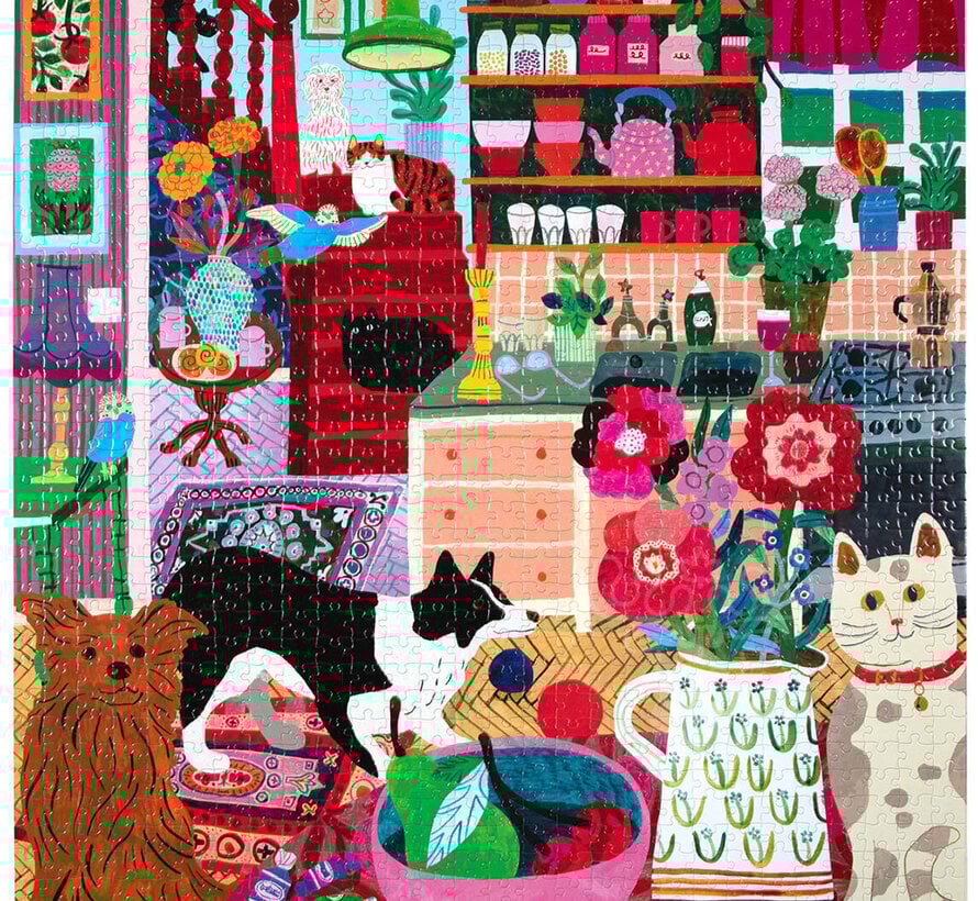 eeBoo Pets in the Kitchen Puzzle 1000pcs
