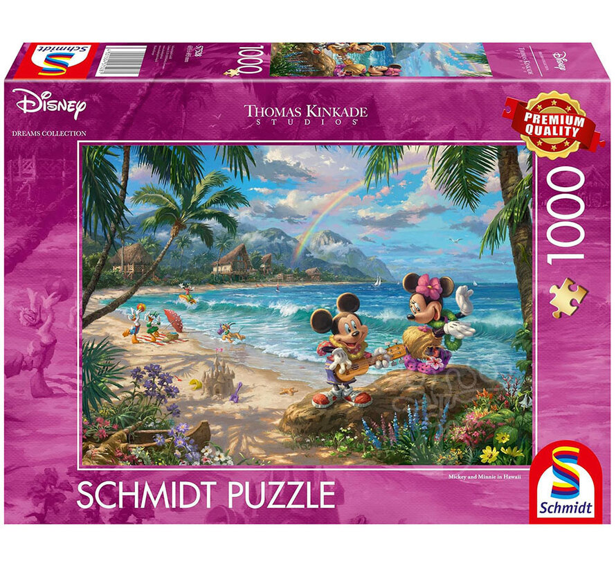 Schmidt Thomas Kinkade - Disney Mickey and Minnie in Hawaii Puzzle 1000pcs - Import