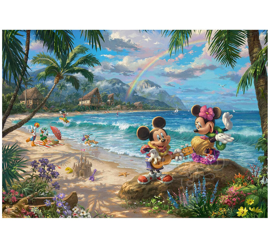 Schmidt Thomas Kinkade - Disney Mickey and Minnie in Hawaii Puzzle 1000pcs - Import