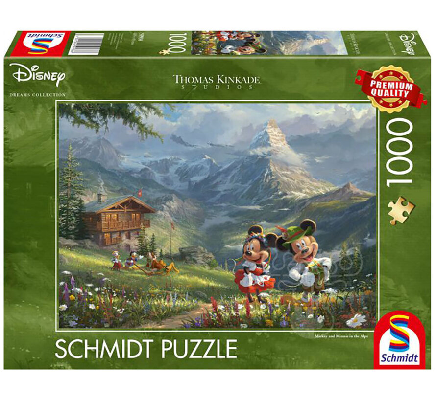 Schmidt Thomas Kinkade - Disney Mickey and Minnie in the Alps Puzzle 1000pcs - Import