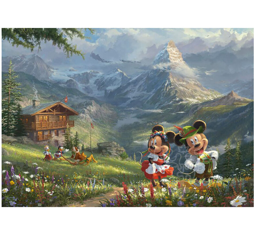 Schmidt Thomas Kinkade - Disney Mickey and Minnie in the Alps Puzzle 1000pcs - Import