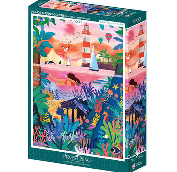Pieces & Peace Pieces & Peace Fonds Marins Colorés Puzzle 1000pcs
