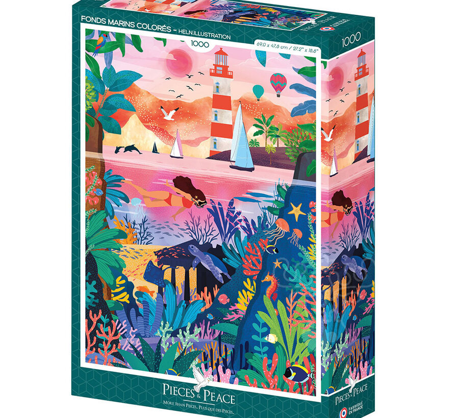 Pieces & Peace Fonds Marins Colorés Puzzle 1000pcs
