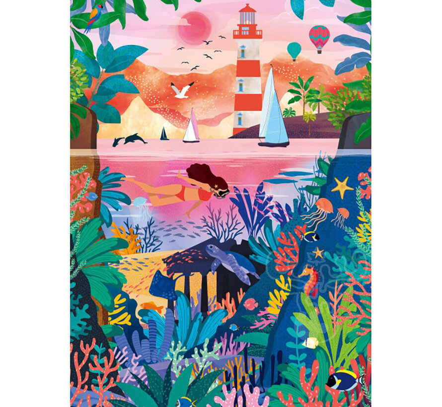 Pieces & Peace Fonds Marins Colorés Puzzle 1000pcs