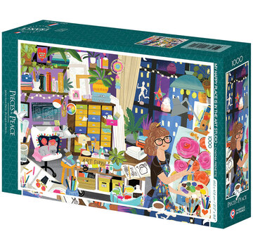 Pieces & Peace Pieces & Peace My Happy Place is in the Art Studio Puzzle 1000pcs