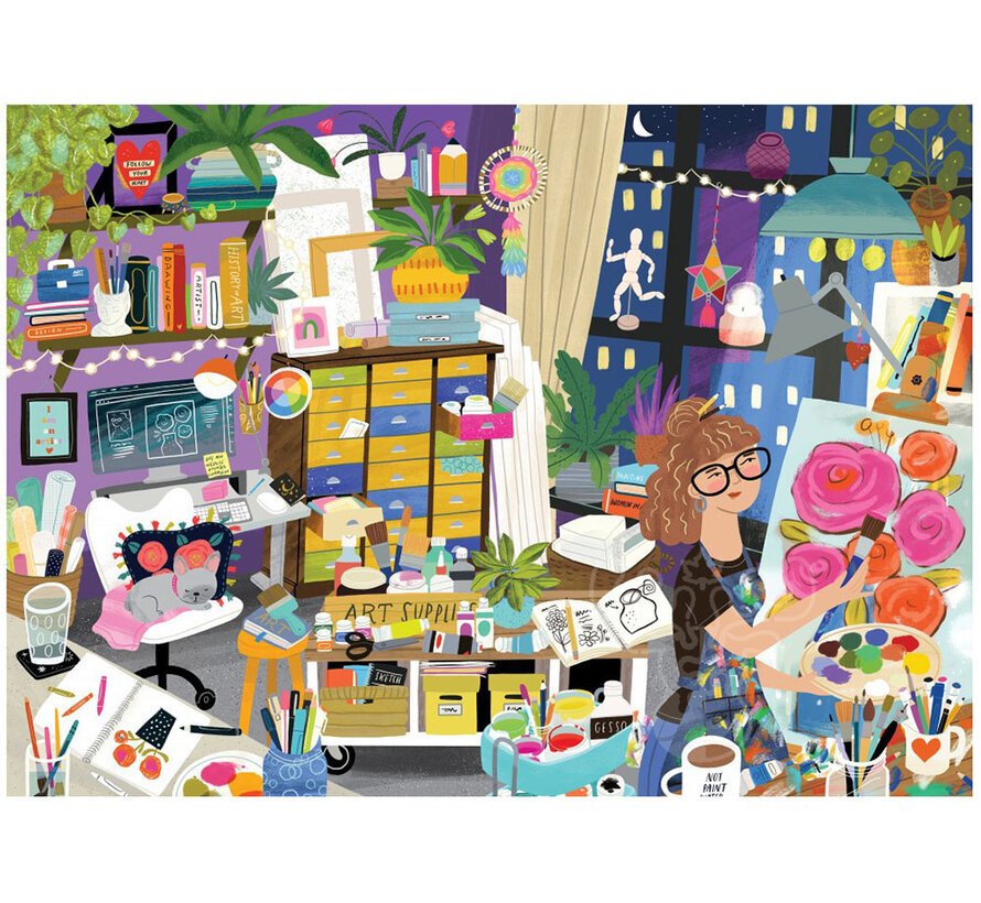 Pieces & Peace My Happy Place is in the Art Studio Puzzle 1000pcs
