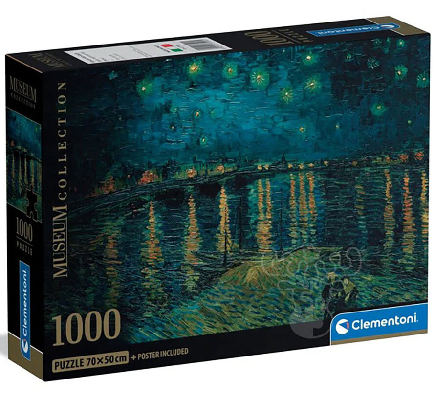 Clementoni Museum: Van Gogh - Starry Night on the Rhone Puzzle 1000pcs