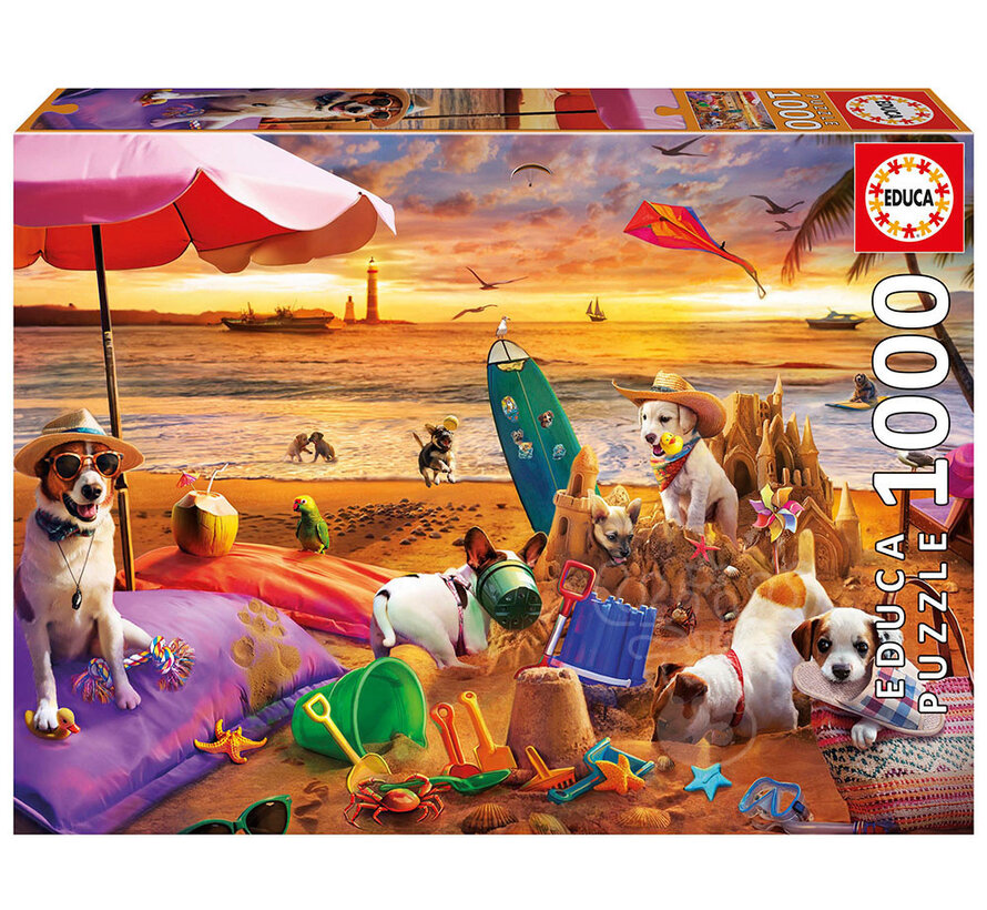 Educa Dogs Playing at the Beach Puzzle 1000pcs
