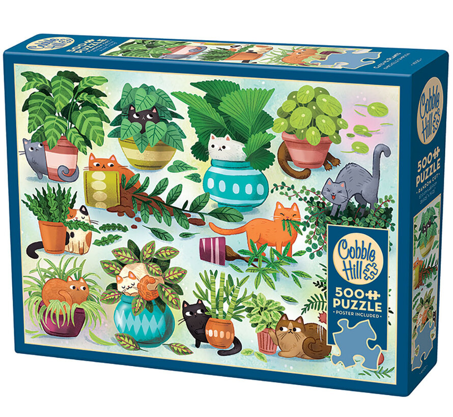 Cobble Hill Cats Vs. Plants Puzzle 500pcs