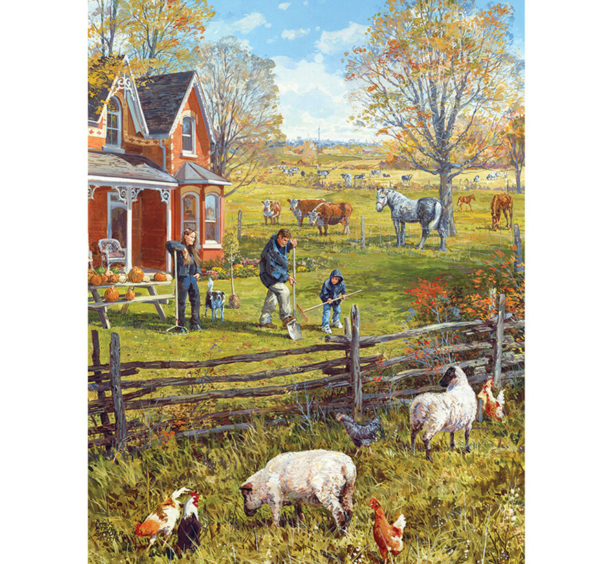 Cobble Hill Young Family Farm Puzzle 500pcs
