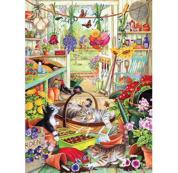 Cobble Hill Puzzles Cobble Hill Potting Shed Cats Puzzle 500pcs