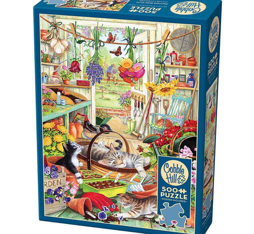 Cobble Hill Potting Shed Cats Puzzle 500pcs