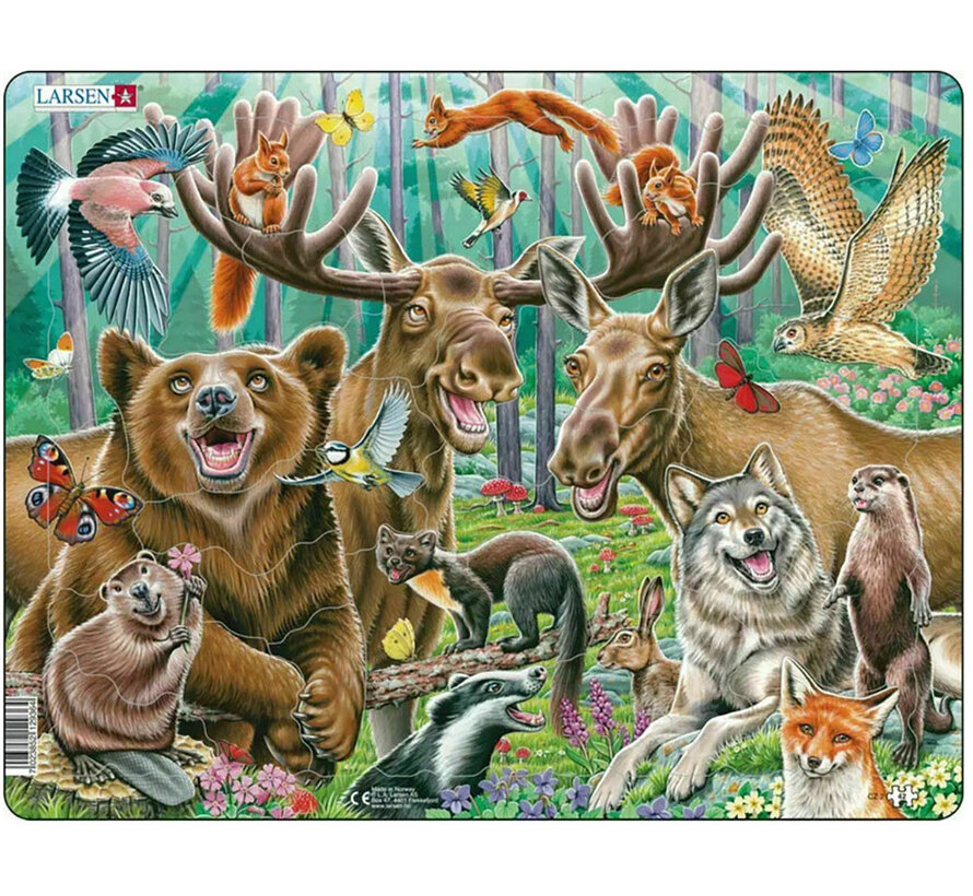 Larsen Happy Forest Tray Puzzle 42pcs