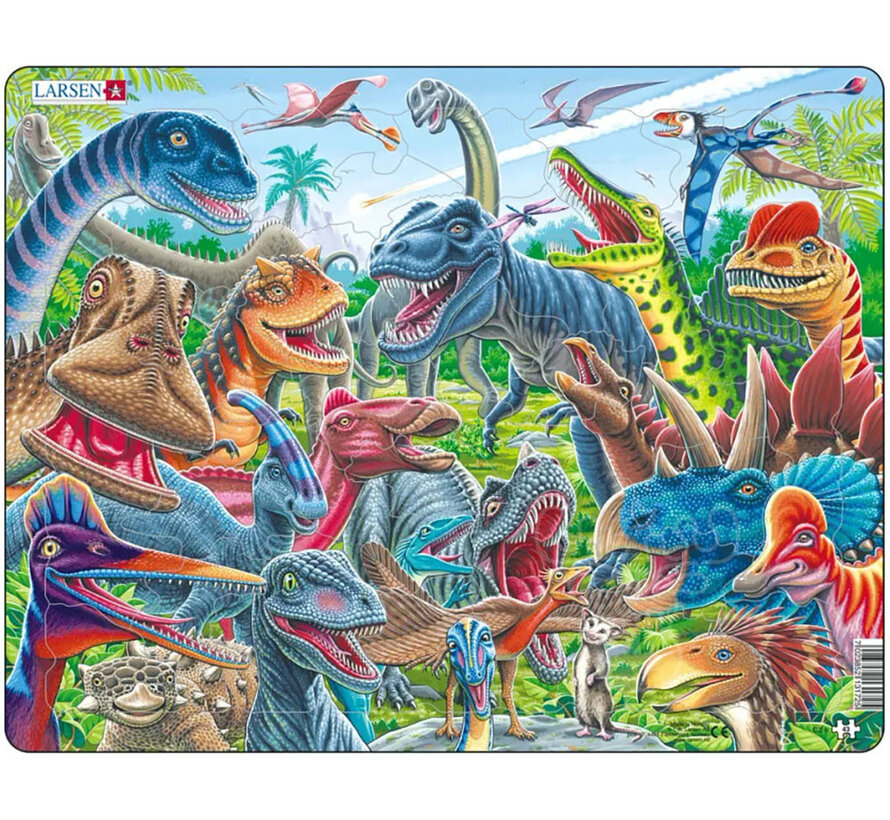 Larsen Happy Dino Tray Puzzle 43pcs