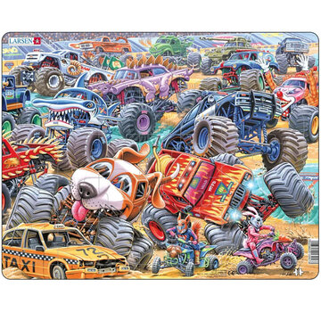 Larsen Puzzles Larsen Monster Truck Race Tray Puzzle 35pcs