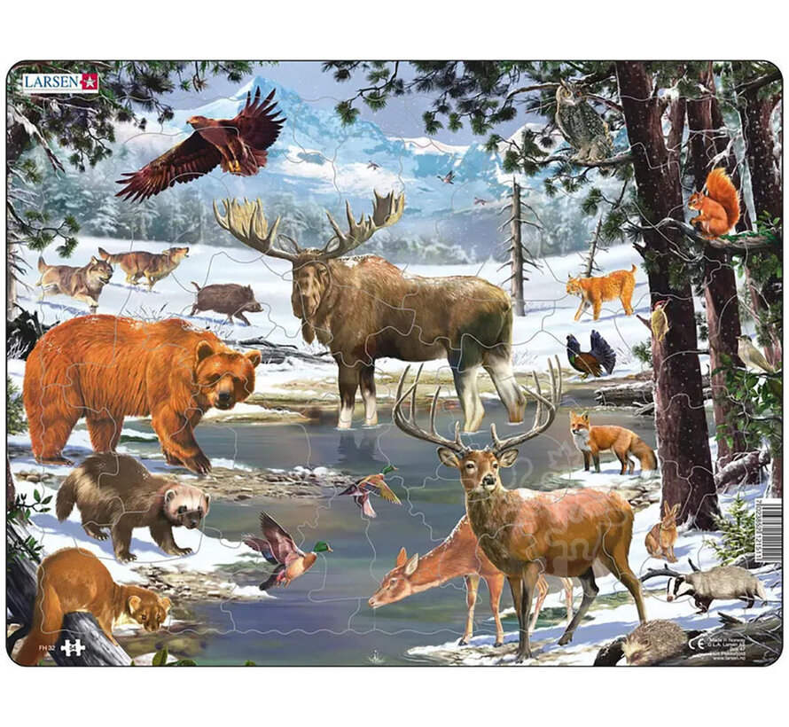 Larsen Canadian Animals Tray Puzzle 54pcs