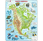 Larsen North American Map with Animals Tray Puzzle 66pcs