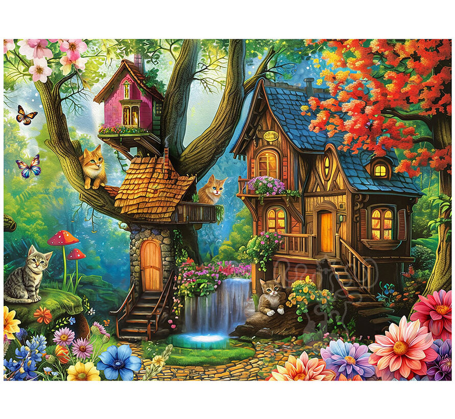 Majestic by Springbok Cats Treehouse Puzzle 500pcs