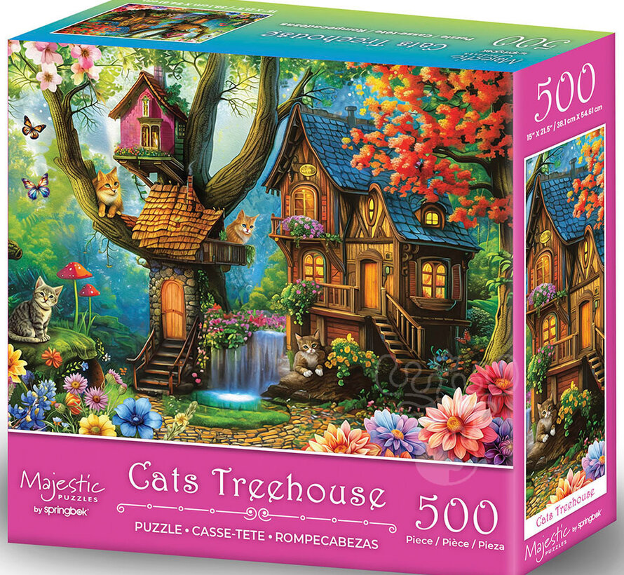 Majestic by Springbok Cats Treehouse Puzzle 500pcs