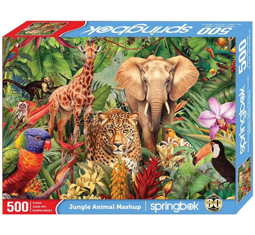 Springbok Jungle Animal Mashup Puzzle 500pcs