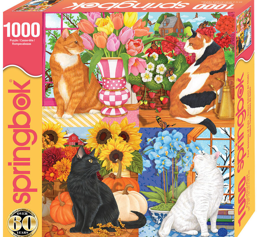 Springbok Four Seasons of Cats Puzzle 1000pcs Limited Release