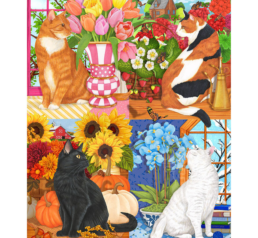 Springbok Four Seasons of Cats Puzzle 1000pcs Limited Release
