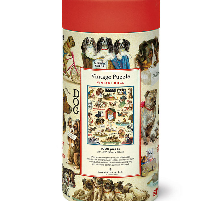 Cavallini Vintage: Vintage Dogs Puzzle 1000pcs