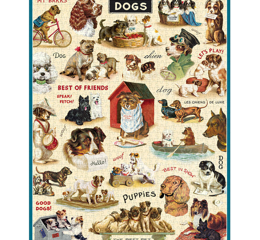 Cavallini Vintage: Vintage Dogs Puzzle 1000pcs