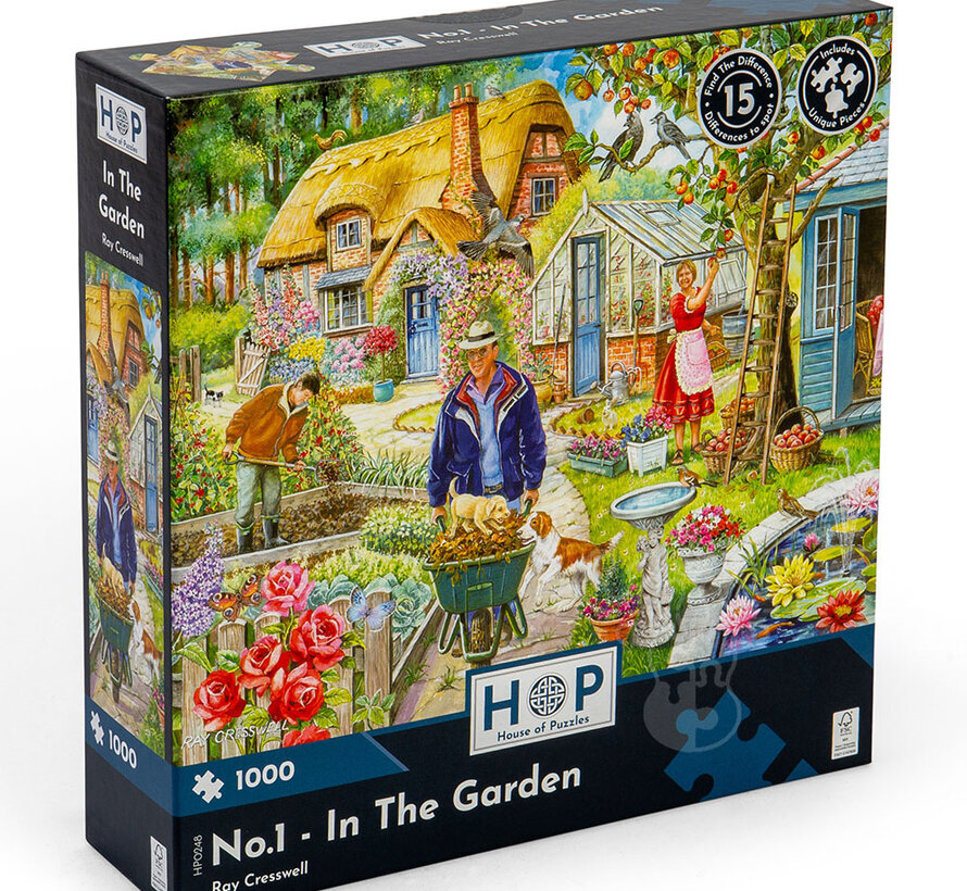 House of Puzzles In The Garden Spot the Difference Puzzle 1000pcs