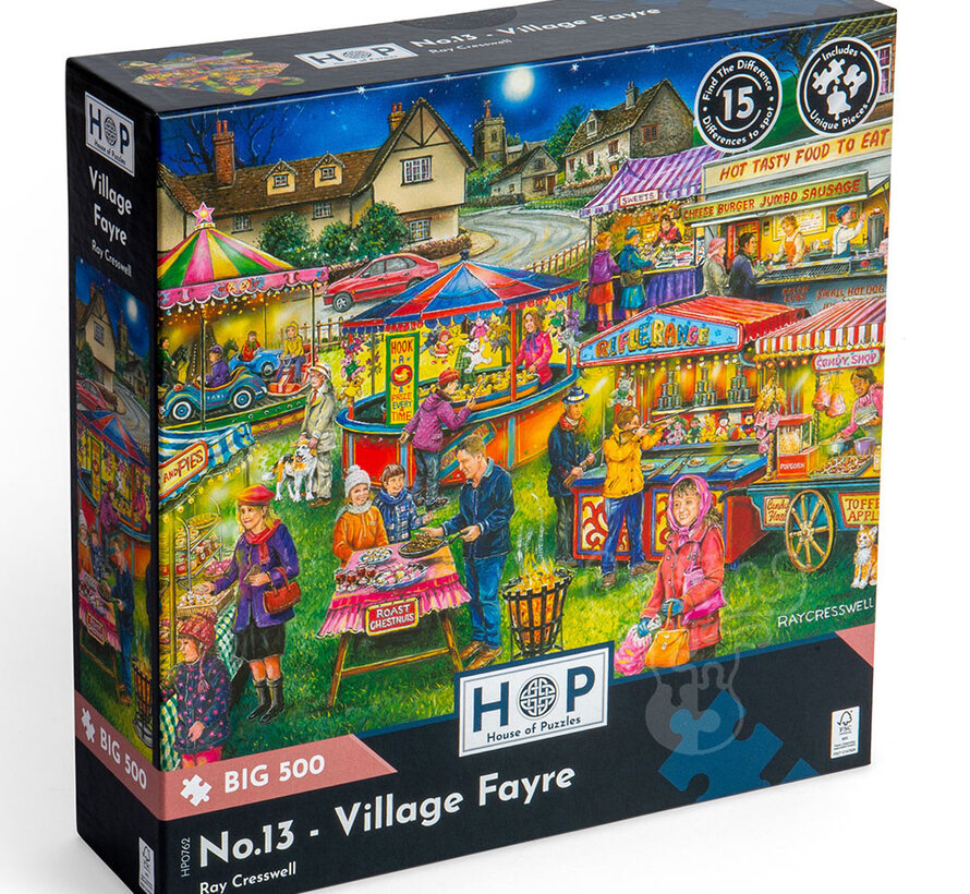 House of Puzzles Village Fayre (Spot the Difference ) Puzzle Big 500pcs