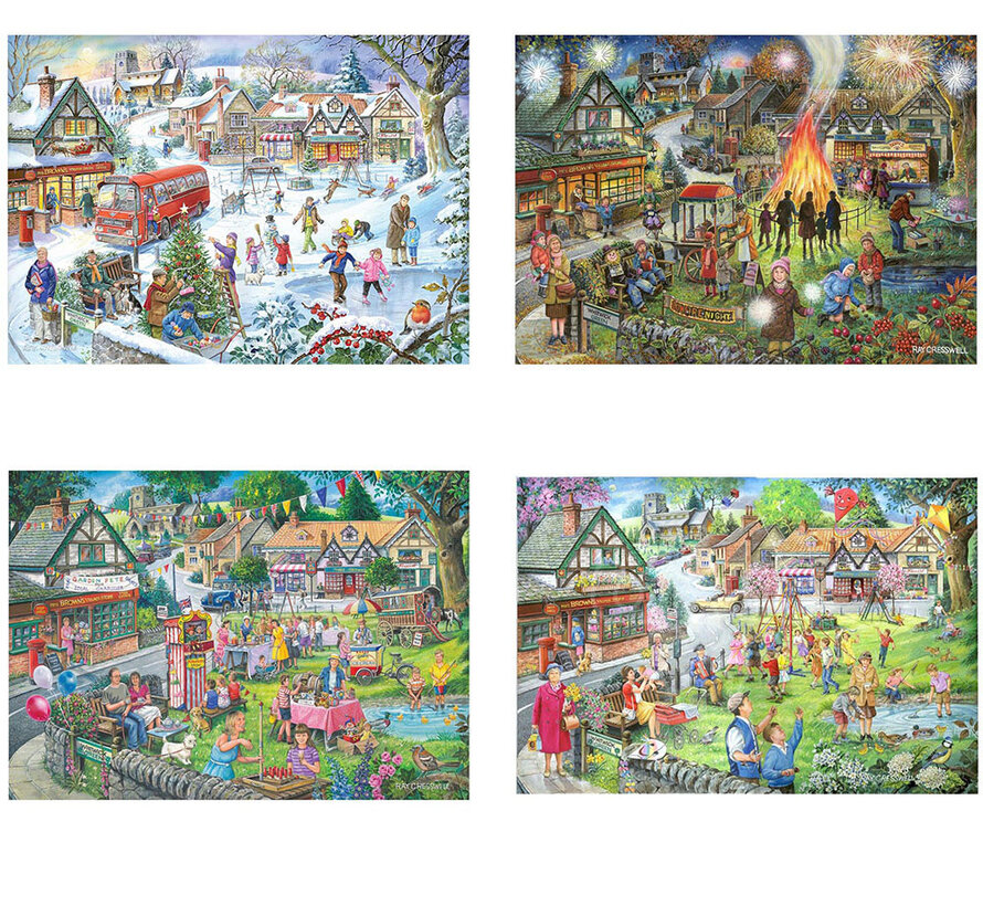 House of Puzzles Seasons On The Green Puzzle 4 x 500pcs