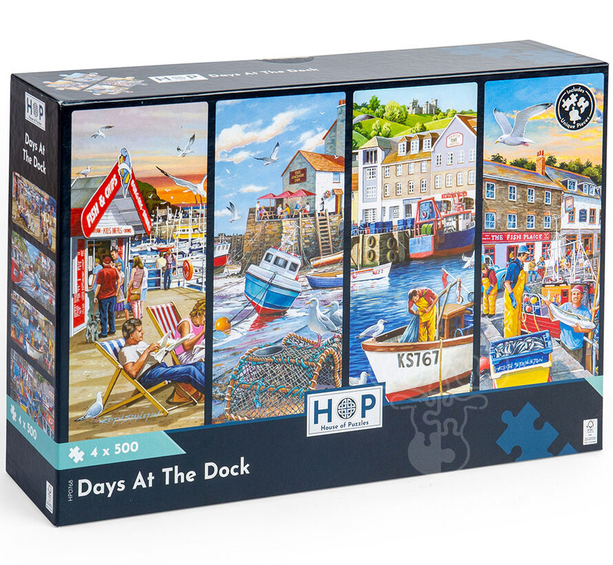House of Puzzles Days At The Dock Puzzle 4 x 500pcs
