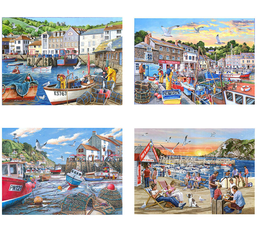 House of Puzzles Days At The Dock Puzzle 4 x 500pcs