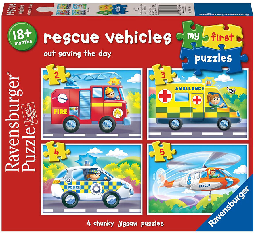 Ravensburger My First Puzzle: Rescue Vehicles Puzzle 2, 3, 4, 5 pcs