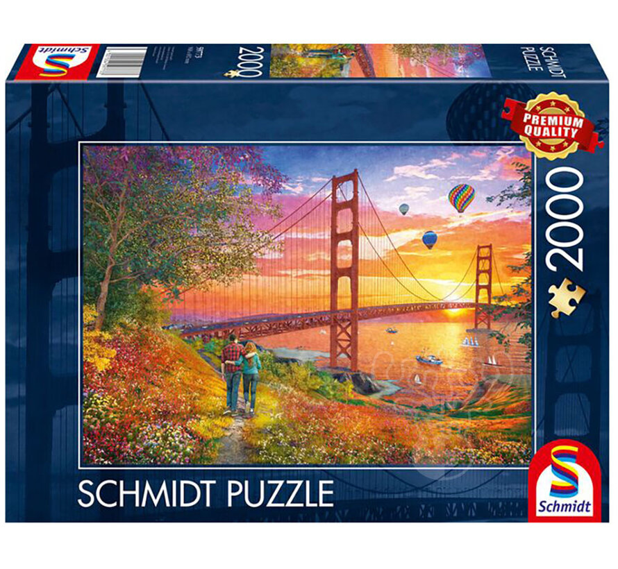 FINAL SALE Schmidt Walking to the Golden Gate Bridge Puzzle 2000pcs