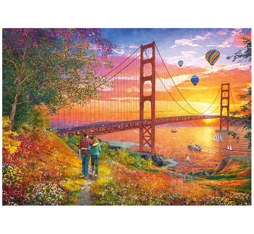 FINAL SALE Schmidt Walking to the Golden Gate Bridge Puzzle 2000pcs