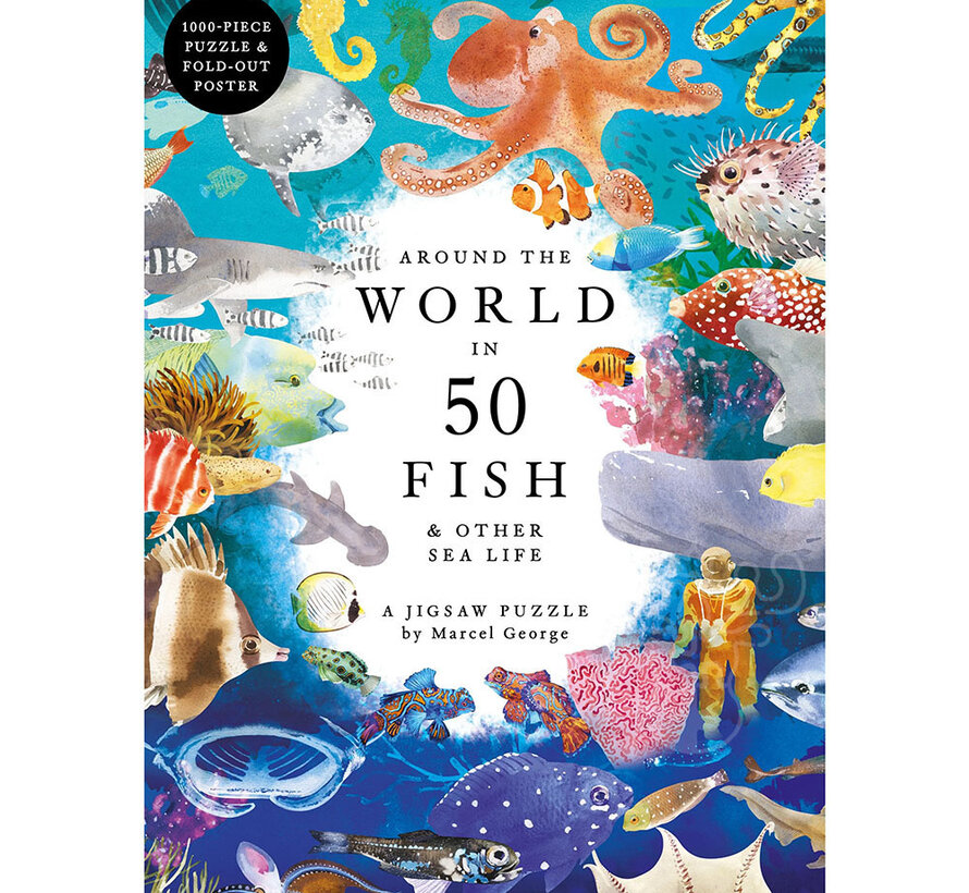 Laurence King Around the World in 50 Fish Puzzle 1000pcs