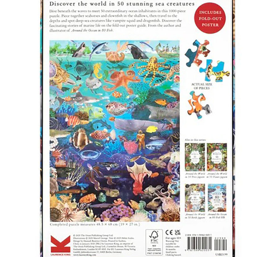 Laurence King Around the World in 50 Fish Puzzle 1000pcs