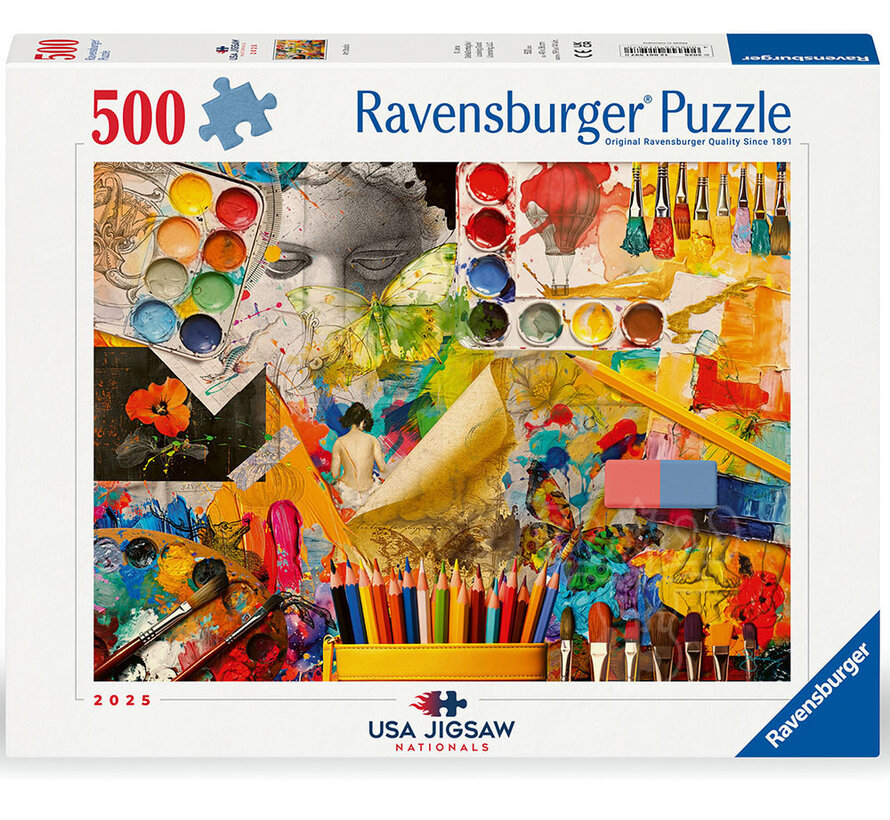 FINAL SALE Ravensburger Art Studio 500pcs USA Jigsaw Nationals 2025
