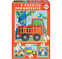 Educa 4 Progressive Puzzles - Vehicles 6, 9, 12, 16pcs