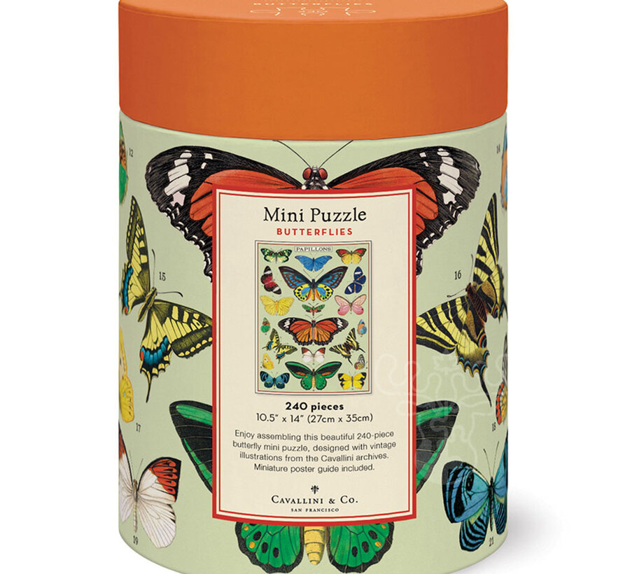 Cavallini Vintage: Butterflies Mini Puzzle 240pcs