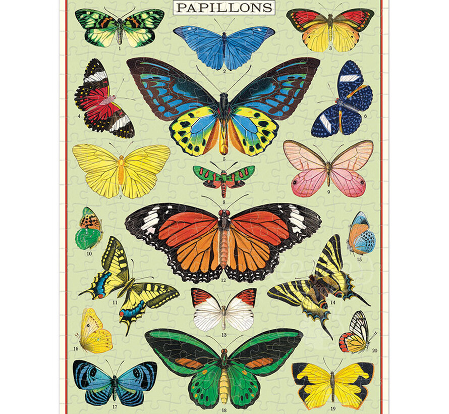 Cavallini Vintage: Butterflies Mini Puzzle 240pcs