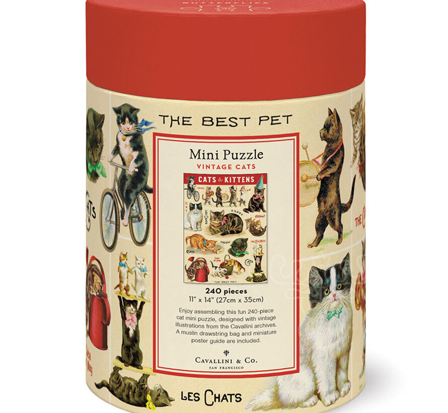 Cavallini Vintage: Vintage Cats Mini Puzzle 240pcs