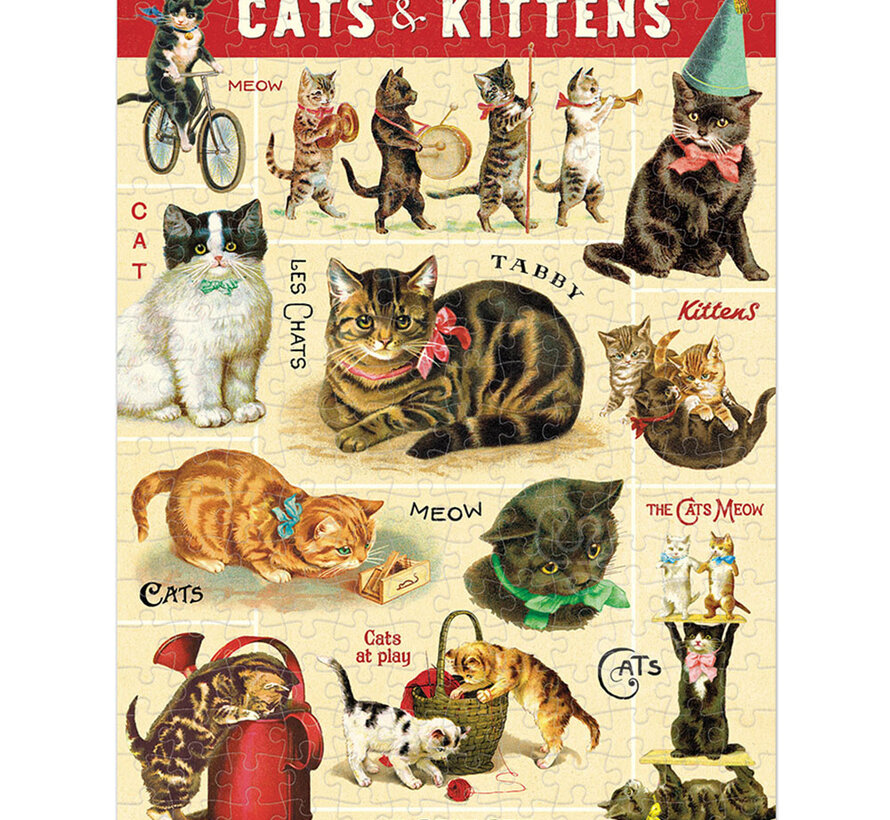 Cavallini Vintage: Vintage Cats Mini Puzzle 240pcs