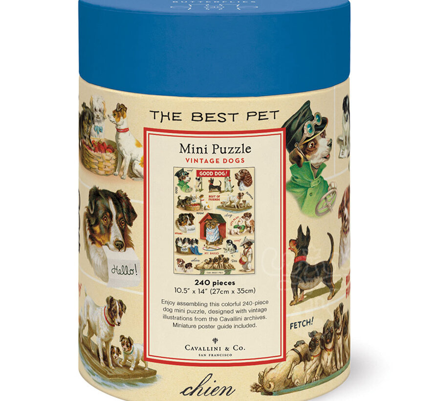 Cavallini Vintage: Vintage Dogs Mini Puzzle 240pcs
