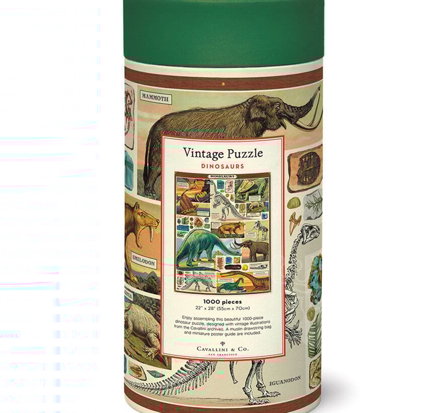 Cavallini Vintage: Dinosaurs Puzzle 1000pcs