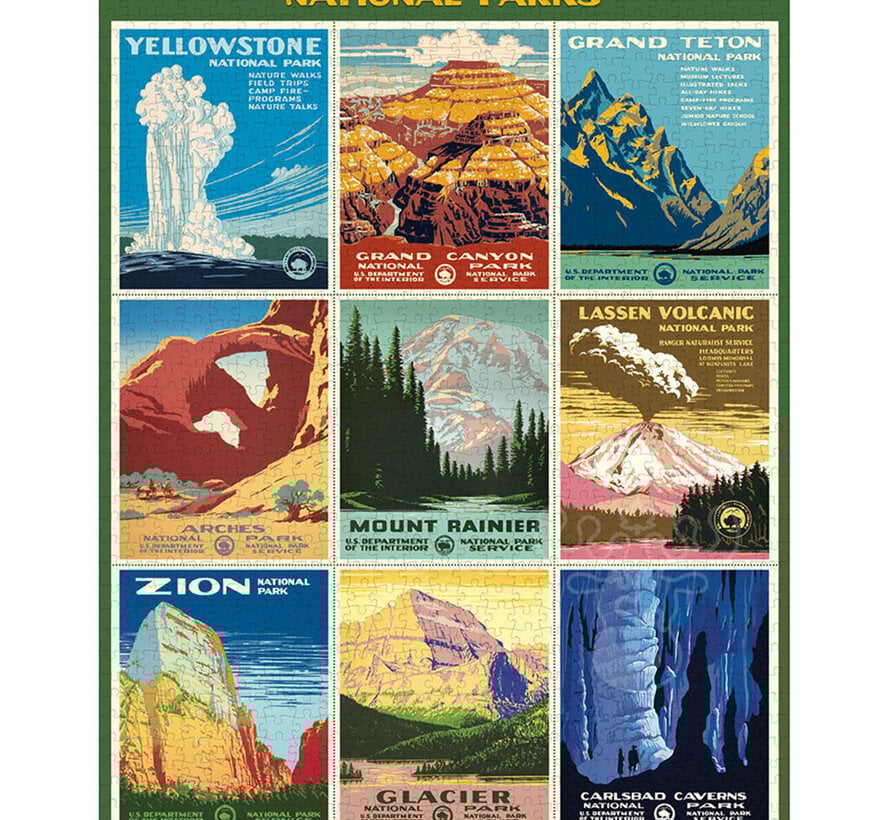 Cavallini Vintage: National Parks Posters Puzzle 1000pcs